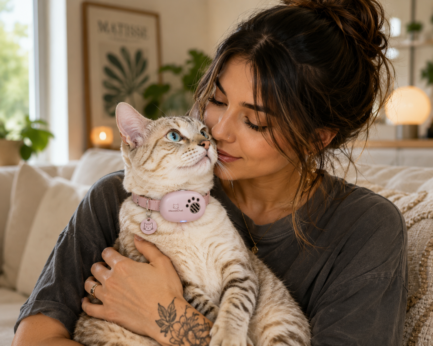 cat parent with MeowChat cat
